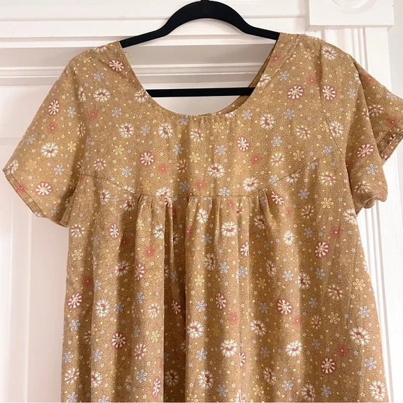 Floral Brown Women's Dress - Picture 2 of 7